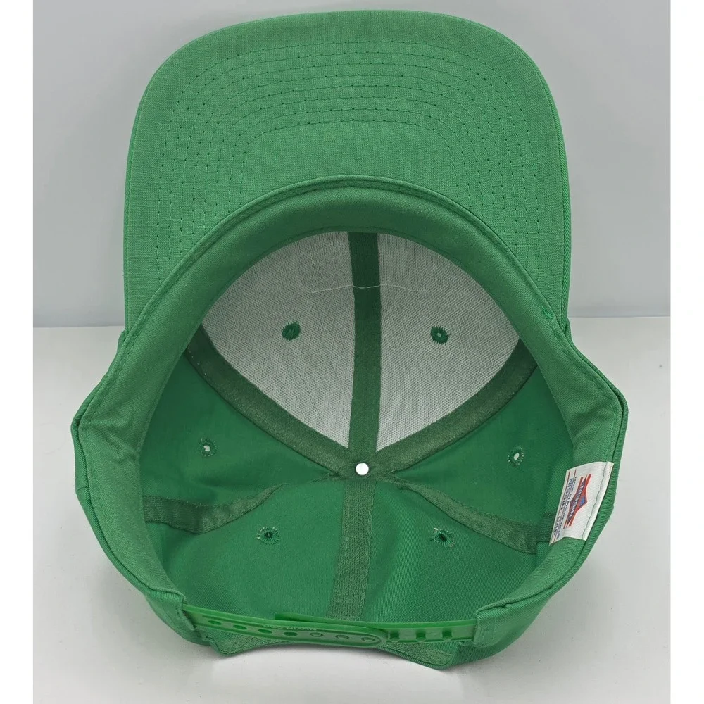Vintage John Deere Nissin Trucker Hat Green Mesh Yellow Logo Patch Snapback Cap